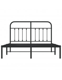 Giroletto con Testiera in Metallo Nero 140x190 cm