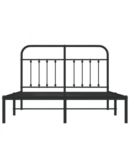 Giroletto con Testiera in Metallo Nero 140x190 cm