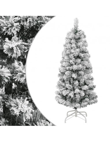 Albero Natale Artificiale Incernierato con Neve Fioccata 120 cm