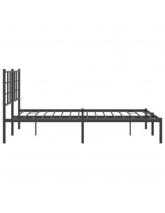 Giroletto con Testiera in Metallo Nero 140x200 cm