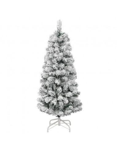 Albero Natale Artificiale Incernierato con Neve Fioccata 120 cm