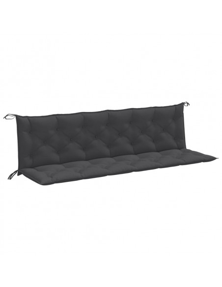 Cuscini Panca Giardino 2pz Antracite Mélange 200x50x7cm Tessuto