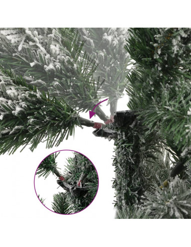 Albero Natale Artificiale Incernierato con Neve Fioccata 120 cm