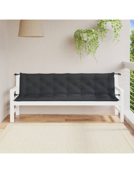 Cuscini Panca Giardino 2pz Antracite Mélange 200x50x7cm Tessuto