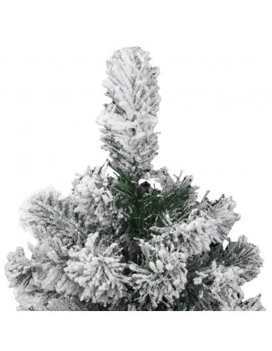 Albero Natale Artificiale Incernierato con Neve Fioccata 120 cm