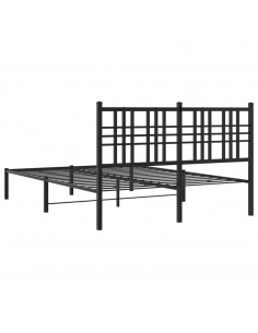 Giroletto con Testiera in Metallo Nero 140x200 cm