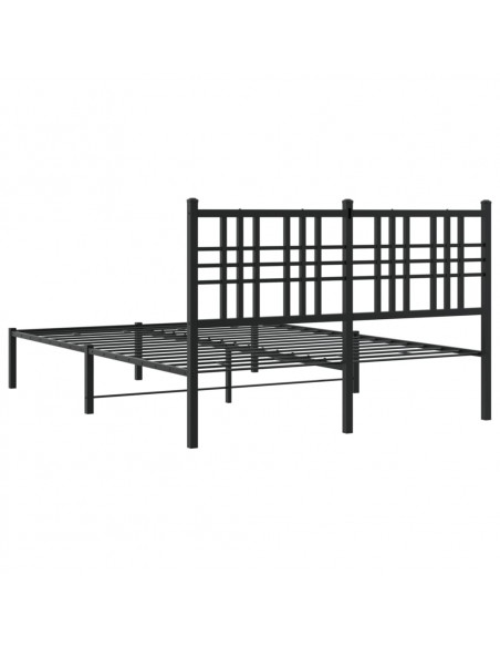 Giroletto con Testiera in Metallo Nero 140x200 cm