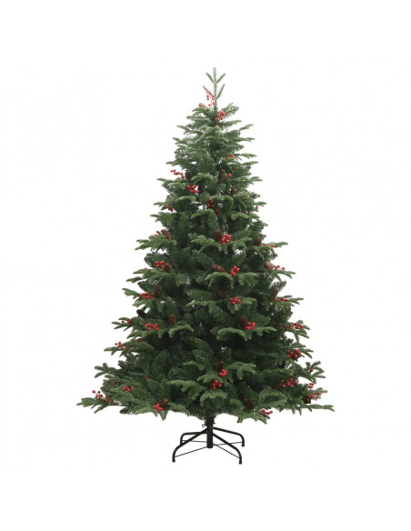 Albero Natale Artificiale Incernierato con Pigne e Bacche 240cm