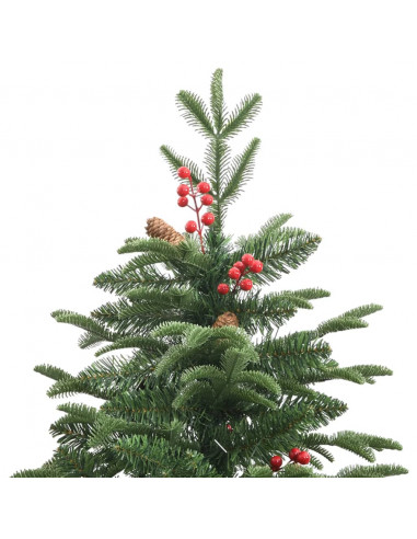 Albero Natale Artificiale Incernierato con Pigne e Bacche 240cm