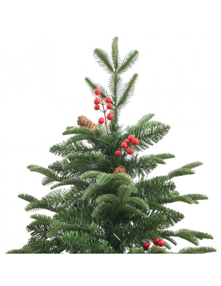 Albero Natale Artificiale Incernierato con Pigne e Bacche 240cm