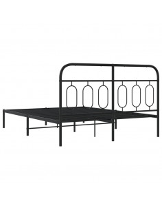 Giroletto con Testiera in Metallo Nero 140x200 cm