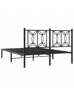 Giroletto con Testiera in Metallo Nero 140x200 cm