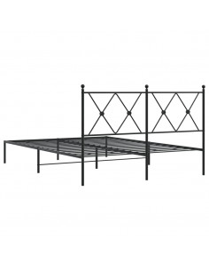 Giroletto con Testiera in Metallo Nero 140x200 cm