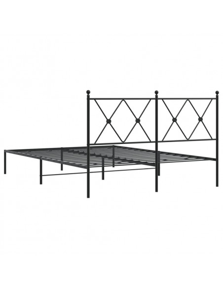 Giroletto con Testiera in Metallo Nero 140x200 cm