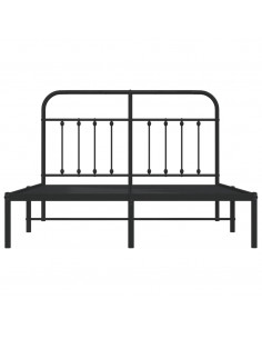 Giroletto con Testiera in Metallo Nero 140x200 cm