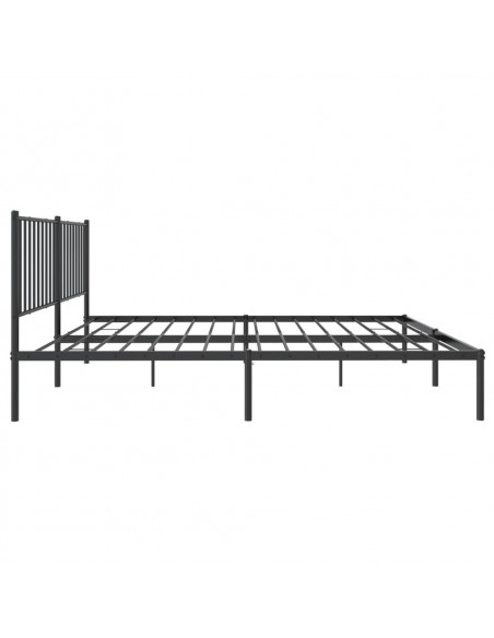 Giroletto con Testiera in Metallo Nero 150x200 cm