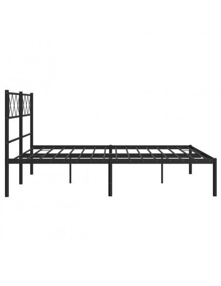 Giroletto con Testiera in Metallo Nero 150x200 cm