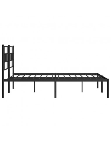 Giroletto con Testiera in Metallo Nero 150x200 cm