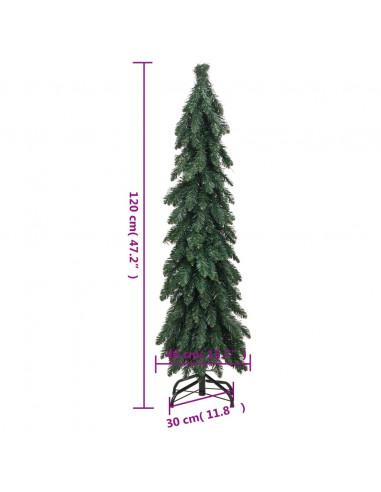 Albero di Natale Artificiale Preilluminato con 60 LED 120 cm