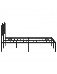 Giroletto con Testiera in Metallo Nero 150x200 cm