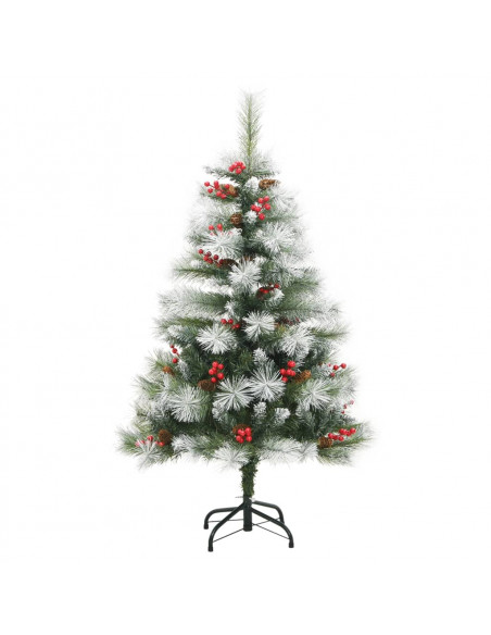 Albero Natale Artificiale Incernierato con Pigne e Bacche 120cm