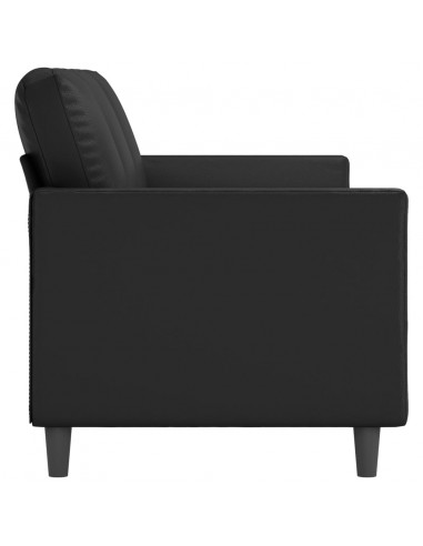 Divano a 3 Posti Nero 180 cm in Similpelle