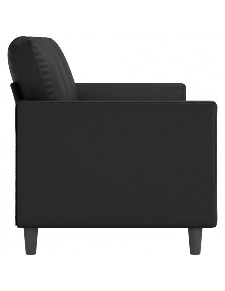 Divano a 3 Posti Nero 180 cm in Similpelle