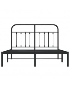 Giroletto con Testiera in Metallo Nero 150x200 cm