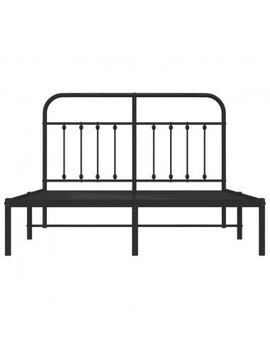 Giroletto con Testiera in Metallo Nero 150x200 cm