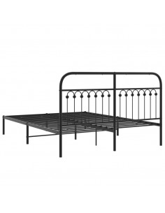 Giroletto con Testiera in Metallo Nero 150x200 cm