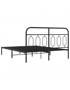 Giroletto con Testiera in Metallo Nero 150x200 cm