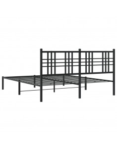 Giroletto con Testiera in Metallo Nero 150x200 cm