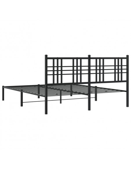 Giroletto con Testiera in Metallo Nero 150x200 cm