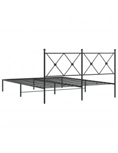 Giroletto con Testiera in Metallo Nero 150x200 cm