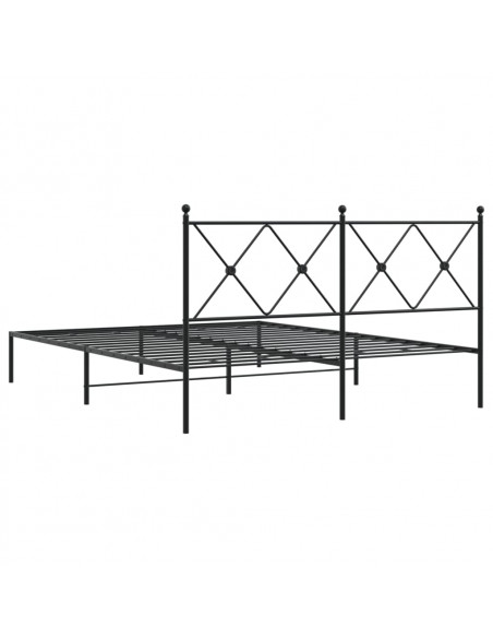 Giroletto con Testiera in Metallo Nero 150x200 cm