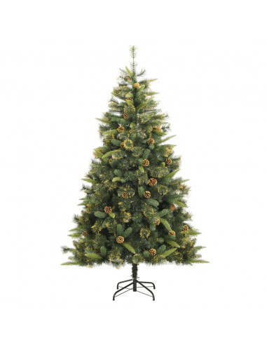 Albero di Natale Artificiale Incernierato con Pigne 240 cm