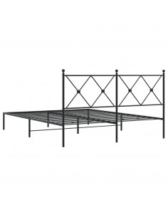 Giroletto con Testiera in Metallo Nero 160x200 cm