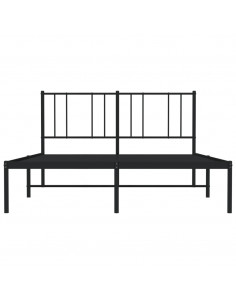 Giroletto con Testiera in Metallo Nero 160x200 cm