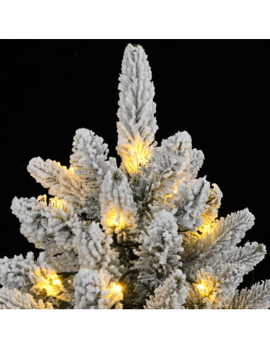 Albero di Natale Artificiale con 150 LED e Neve Fioccata 120 cm