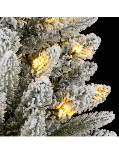 Albero di Natale Artificiale con 150 LED e Neve Fioccata 120 cm