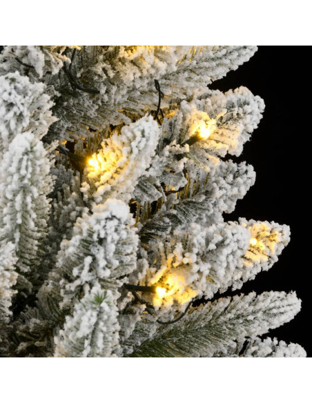 Albero di Natale Artificiale con 150 LED e Neve Fioccata 120 cm