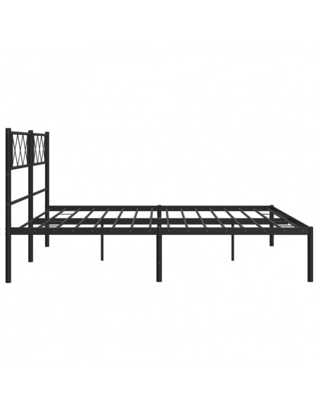Giroletto con Testiera in Metallo Nero 180x200 cm