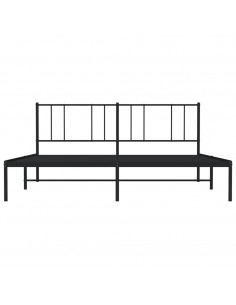 Giroletto con Testiera in Metallo Nero 180x200 cm