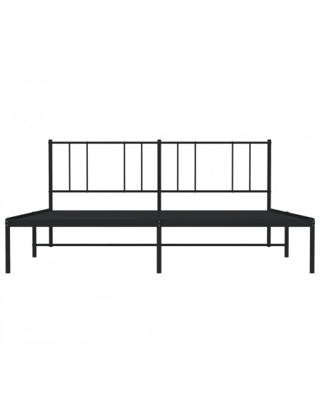 Giroletto con Testiera in Metallo Nero 180x200 cm