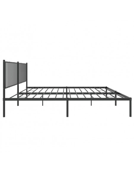 Giroletto con Testiera in Metallo Nero 183x213 cm