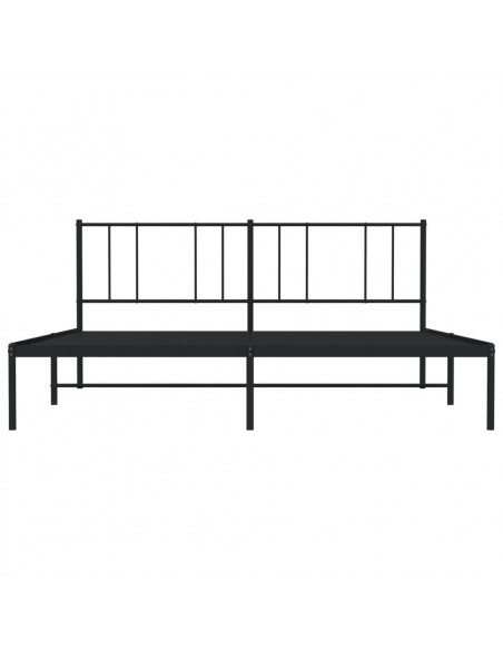 Giroletto con Testiera in Metallo Nero 183x213 cm