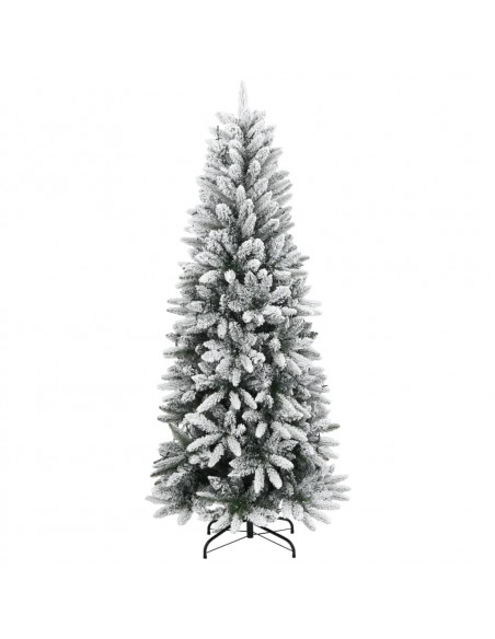 Albero di Natale Artificiale con 300 LED e Neve Floccata 180 cm