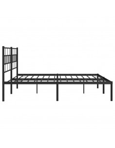 Giroletto con Testiera in Metallo Nero 183x213 cm