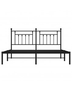 Giroletto con Testiera in Metallo Nero 183x213 cm