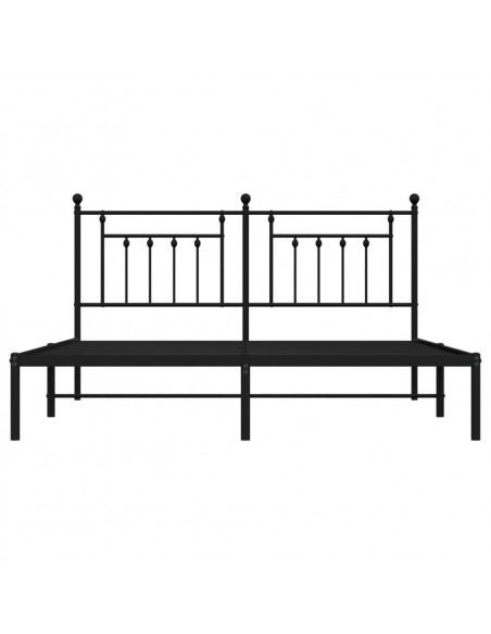 Giroletto con Testiera in Metallo Nero 183x213 cm
